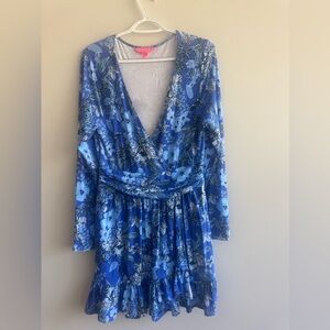 Lilly Pulitzer blue floral romper size large
